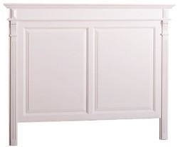 Casa Padrino cabecera de cama de madera maciza de estilo campestre blanco 160 x H. 126 cm - Muebles de Dormitorio de Estilo Campestre 