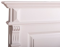 Casa Padrino cabecera de cama de madera maciza de estilo campestre blanco 160 x H. 126 cm - Muebles de Dormitorio de Estilo Campestre 