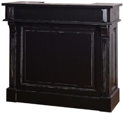 Casa Padrino armoire de bar en bois massif de style campagnard avec 4 tiroirs et porte-bouteilles de vin de noir antique 120 x 51 x H. 107 cm - Mobilier de Style Campagnard 