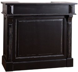 Casa Padrino armoire de bar en bois massif de style campagnard avec 4 tiroirs et porte-bouteilles de vin de noir antique 120 x 51 x H. 107 cm - Mobilier de Style Campagnard 