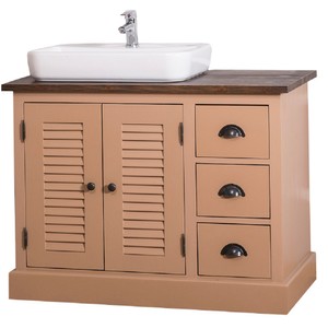 Casa Padrino Landhausstil Massivholz Waschbeckenschrank Braun / Dunkelbraun 100 x 51 x H. 75 cm - Landhausstil Badezimmermöbel
