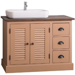 Casa Padrino armoire lavabo en bois massif de style campagnard marron / marron foncé 100 x 51 x H. 75 cm - Meuble de Salle de Bains de Style Campagnard Casa Padrino armoire lavabo en bois massif de style campagnard marron / marron foncé 100 x 51 x H. 75 cm - Meuble de Salle de Bains de Style Campagnard