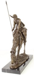 Casa Padrino escultura de bronce de lujo soldado con caballo bronce / oro / negro 43,9 x 15 x H. 43,2 cm - Figura de Bronce Deco