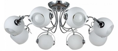 Casa Padrino lámpara de techo de diseño plata / blanco Ø 86 x H. 28 cm - Lámpara de Techo Moderna con Pantallas Esféricas