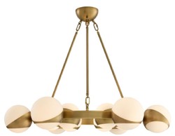 Casa Padrino lustre de luxe laiton antique / blanc Ø 96 x H. 73 cm - Mobilier de Luxe