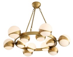 Casa Padrino lustre de luxe laiton antique / blanc Ø 96 x H. 73 cm - Mobilier de Luxe
