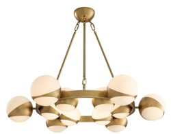 Casa Padrino lustre de luxe laiton antique / blanc Ø 96 x H. 73 cm - Mobilier de Luxe
