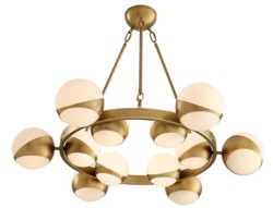 Casa Padrino lustre de luxe laiton antique / blanc Ø 96 x H. 73 cm - Mobilier de Luxe