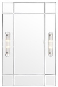 Casa Padrino espejo de pared de lujo con luz plata 90 x 13 x H. 140 cm - Calidad de Lujo