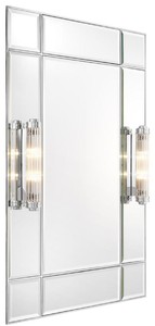 Casa Padrino Luxus Wandspiegel mit Licht Silber 90 x 13 x H. 140 cm - Luxus Qualität