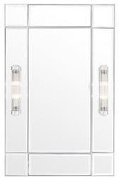 Casa Padrino espejo de pared de lujo con luz plata 90 x 13 x H. 140 cm - Calidad de Lujo