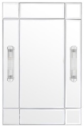 Casa Padrino espejo de pared de lujo con luz plata 90 x 13 x H. 140 cm - Calidad de Lujo
