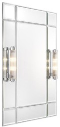Casa Padrino espejo de pared de lujo con luz plata 90 x 13 x H. 140 cm - Calidad de Lujo