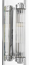 Casa Padrino espejo de pared de lujo con luz plata 90 x 13 x H. 140 cm - Calidad de Lujo