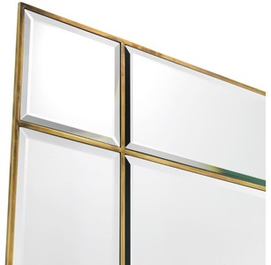 Casa Padrino Luxus Wandspiegel mit Licht Vintage Messingfarben 90 x 13 x H. 140 cm - Luxus Qualität
