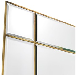 Casa Padrino specchio da parete di lusso con luce ottone vintage 90 x 13 x H. 140 cm - Qualità di Lusso