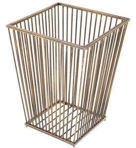 Casa Padrino Luxus Edelstahl Wäschekorb Vintage Messingfarben 30 x 30 x H. 40,5 cm - Luxus Kollektion