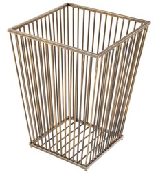 Casa Padrino cestino di vestiti di lusso in acciaio inossidabile ottone vintage 30 x 30 x H. 40,5 cm - Collezione di Lusso