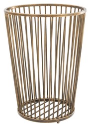 Casa Padrino Luxury Stainless Steel Laundry Basket Vintage Brass Ø 30 x H. 40.5 cm - Luxury Bathroom Accessories