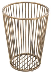 Casa Padrino Luxury Stainless Steel Laundry Basket Vintage Brass Ø 30 x H. 40.5 cm - Luxury Bathroom Accessories
