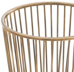 Casa Padrino Luxury Stainless Steel Laundry Basket Vintage Brass Ø 30 x H. 40.5 cm - Luxury Bathroom Accessories
