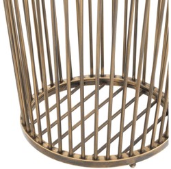 Casa Padrino Luxury Stainless Steel Laundry Basket Vintage Brass Ø 30 x H. 40.5 cm - Luxury Bathroom Accessories