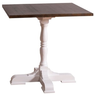 Casa Padrino tavolo da pranzo stile country bianco / marrone scuro 80 x 80 x H. 78 cm - Tavolo da Cucina in Stile Country