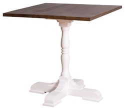 Casa Padrino table de salle à manger de style campagnard blanc / marron foncé 80 x 80 x H. 78 cm - Table de Cuisine en Style Campagnard