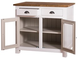 casa padrino landhausstil massivholz kiefernholz schrank küchenschrank unterschrank mit 2 türen und 2 schubladen küchenmöbel