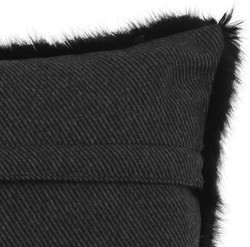Casa Padrino almohada de piel sintética de lujo negro 60 x 40 cm - Accesorios de Decoración de la Sala de Estar