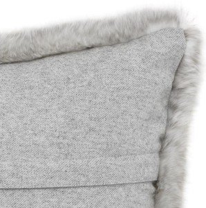 Casa Padrino Luxus Kunstfell Kissen Hellgrau 60 x 40 cm - Wohnzimmer Deko Accessoires