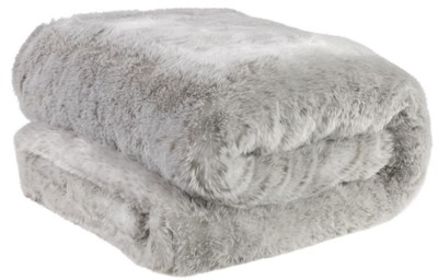 Casa Padrino luxury bedspread / blanket light gray 170 x 145 cm - Faux Fur Blanket