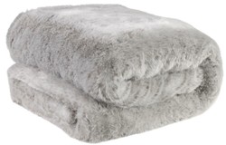 Casa Padrino copriletto / coperta di lusso grigio chiaro 170 x 145 cm - Coperta in Pelliccia Sintetica