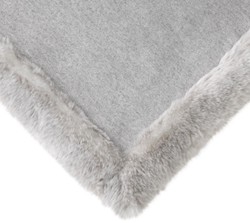 Casa Padrino copriletto / coperta di lusso grigio chiaro 170 x 145 cm - Coperta in Pelliccia Sintetica