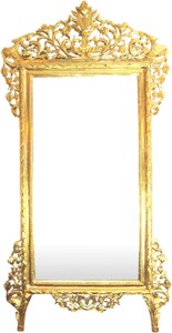 Huge Casa Padrino Baroque Mirror Gold 220 x 120 cm - Noble and magnificent wall mirror Shiny Gold