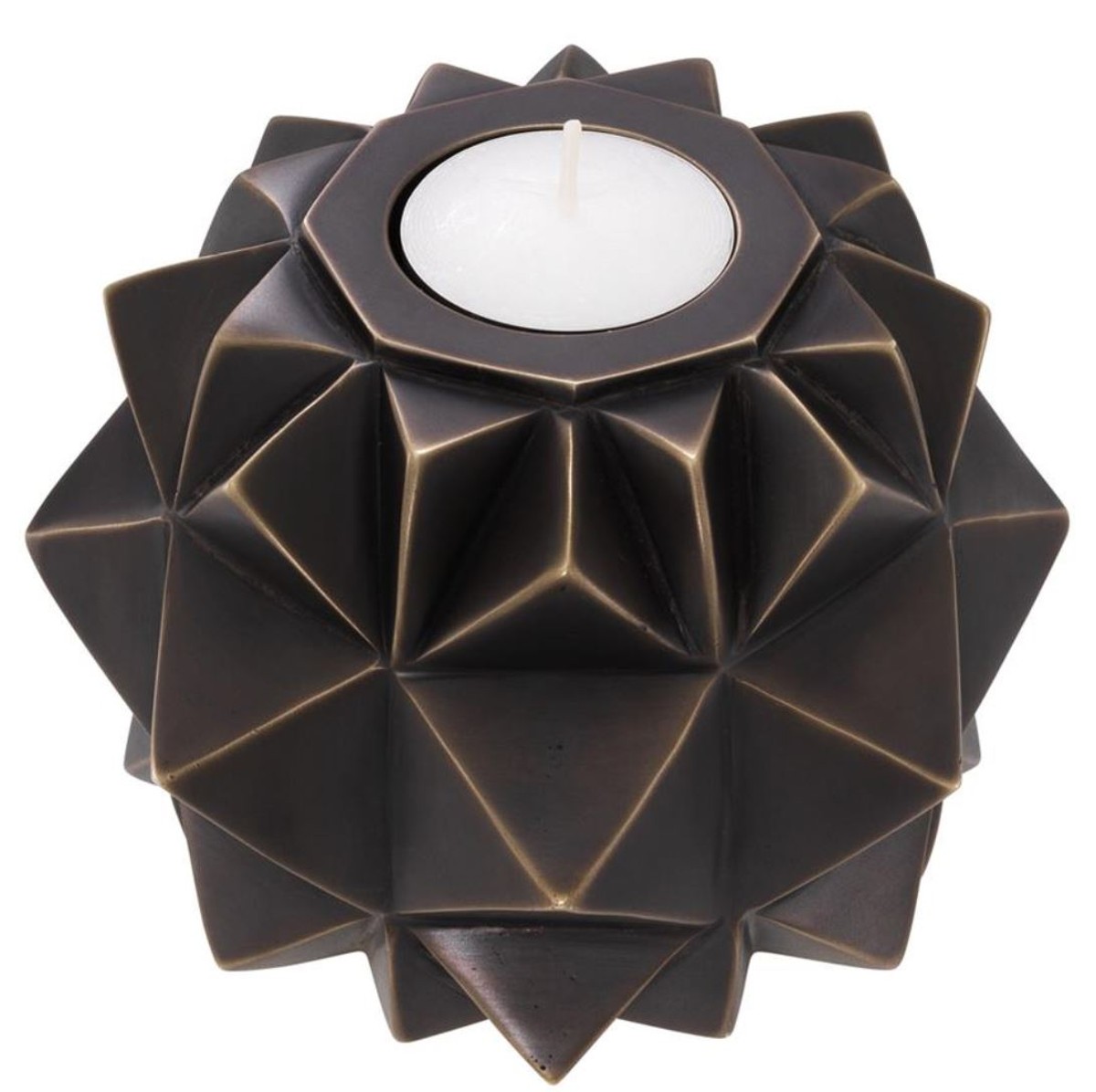 Casa Padrino portacandele in ottone di lusso bronzo Ø 13 x H. 9 cm - Accessori Decorativi