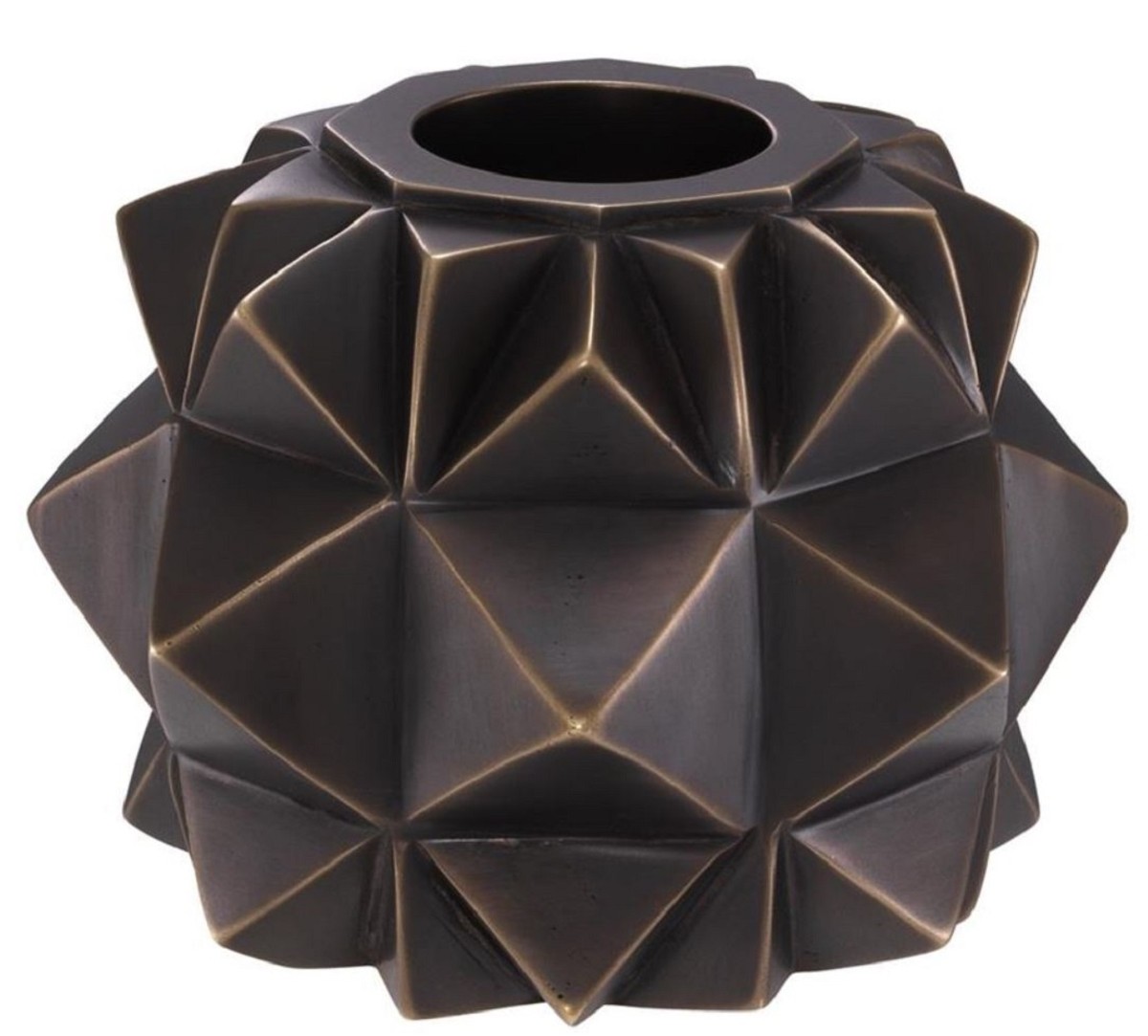 Casa Padrino portacandele in ottone di lusso bronzo Ø 13 x H. 9 cm - Accessori Decorativi