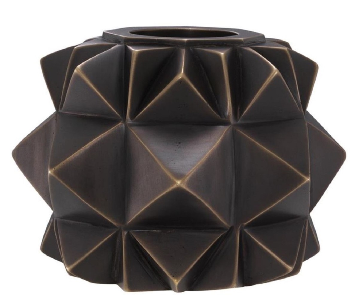 Casa Padrino portacandele in ottone di lusso bronzo Ø 13 x H. 9 cm - Accessori Decorativi