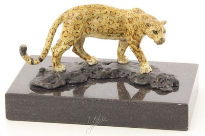 Casa Padrino luxury bronze figure jaguar multicolor / black 12.7 x 7.7 x H. 7.4 cm - Living Room Deco