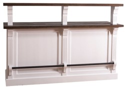 Casa Padrino comptoir de bar de style campagnard avec 3 tiroirs blanc / brun foncé 180 x 68 x H. 120 cm - Mobilier de Style Campagnard