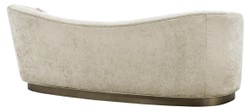 Casa Padrino Luxury Living Room Sofa White-Beige / Bronze 230 x 85 x H. 82 cm - Curved Luxury Couch with 2 Decorative Cushions