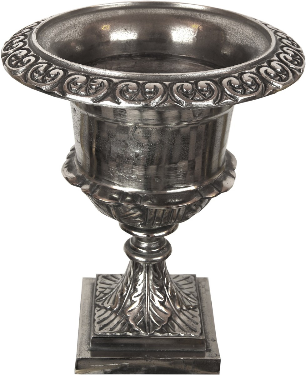 Casa Padrino fioriera barocco argento antico Ø 34 x H. 58,5 cm - Fioriera in Stile Antico Casa Padrino fioriera barocco argento antico Ø 34 x H. 58,5 cm - Fioriera in Stile Antico