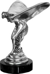 Casa Padrino Scultura in Bronzo di Lusso Signora con le Ali Argento / Nero 15 x 17 x H. 21 cm - Figura di Bronzo Nobile con Base in Marmo Casa Padrino Scultura in Bronzo di Lusso Signora con le Ali Argento / Nero 15 x 17 x H. 21 cm - Figura di Bronzo Nobile con Base in Marmo