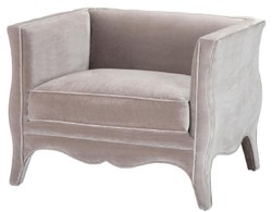 Casa Padrino fauteuil de salon en velours de luxe gris 100 x 79 x H. 75 cm - Meubles de Salon