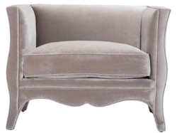 Casa Padrino fauteuil de salon en velours de luxe gris 100 x 79 x H. 75 cm - Meubles de Salon