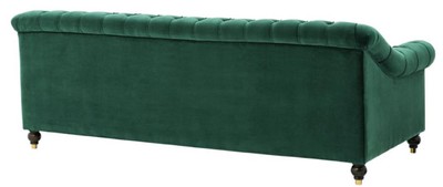 Casa Padrino Luxus Chesterfield Wohnzimmer Sofa Grün / Braun / Gold 230 x 90 x H. 81,5 cm - Luxus Qualität