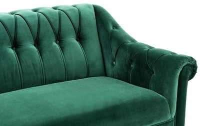 Casa Padrino Luxus Chesterfield Wohnzimmer Sofa Grün / Braun / Gold 230 x 90 x H. 81,5 cm - Luxus Qualität