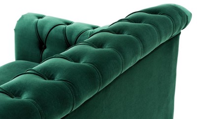 Casa Padrino Luxus Chesterfield Wohnzimmer Sofa Grün / Braun / Gold 230 x 90 x H. 81,5 cm - Luxus Qualität