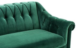 Casa Padrino sofá de la sala de estar Chesterfield de lujo verde / marrón / oro 230 x 90 x H. 81,5 cm - Calidad de Lujo