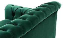 Casa Padrino sofá de la sala de estar Chesterfield de lujo verde / marrón / oro 230 x 90 x H. 81,5 cm - Calidad de Lujo